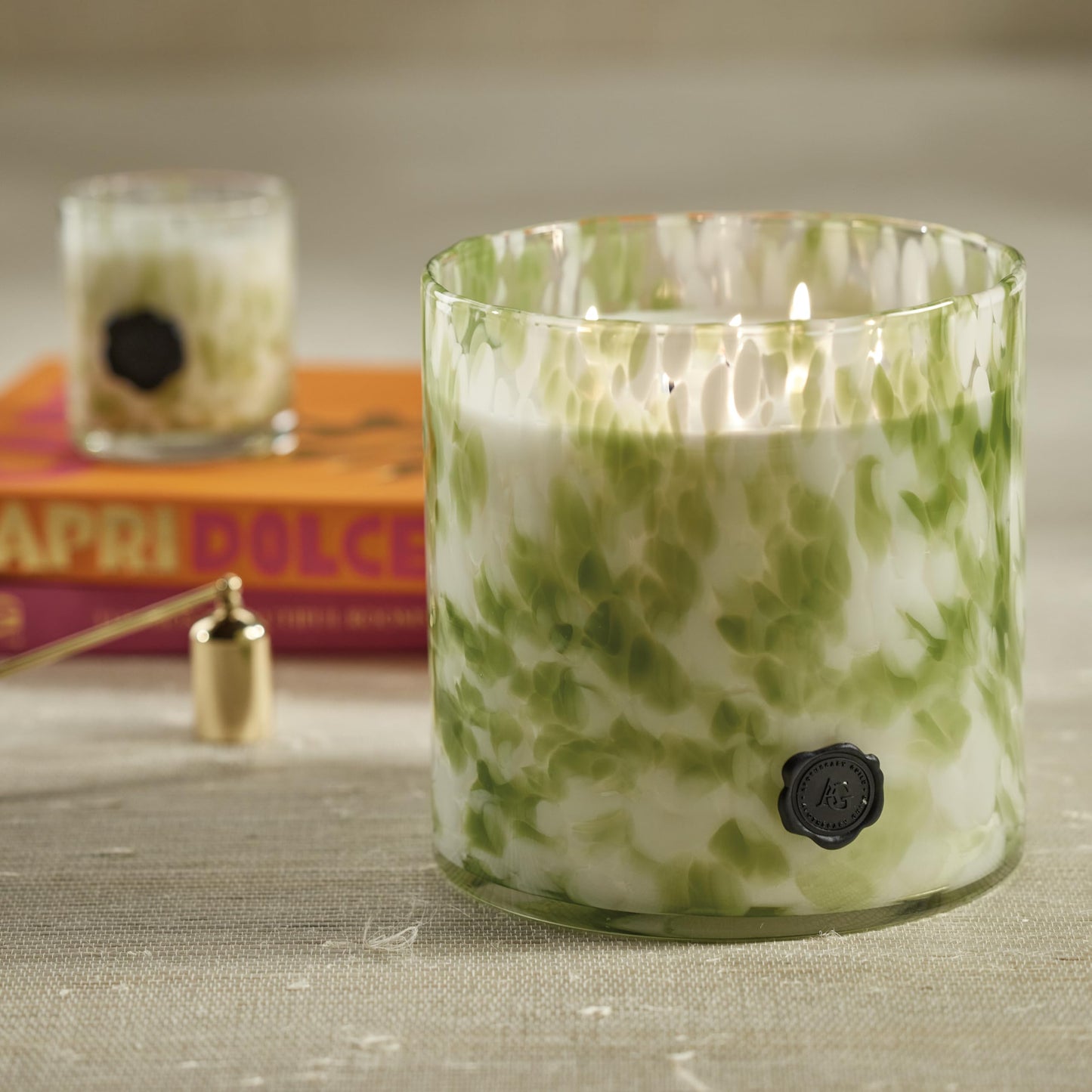 Zodax Apothecary Guild Scented Opal Glass Jar Candle - 128 oz/5-Wick - Sicilian Lemon Bergamot