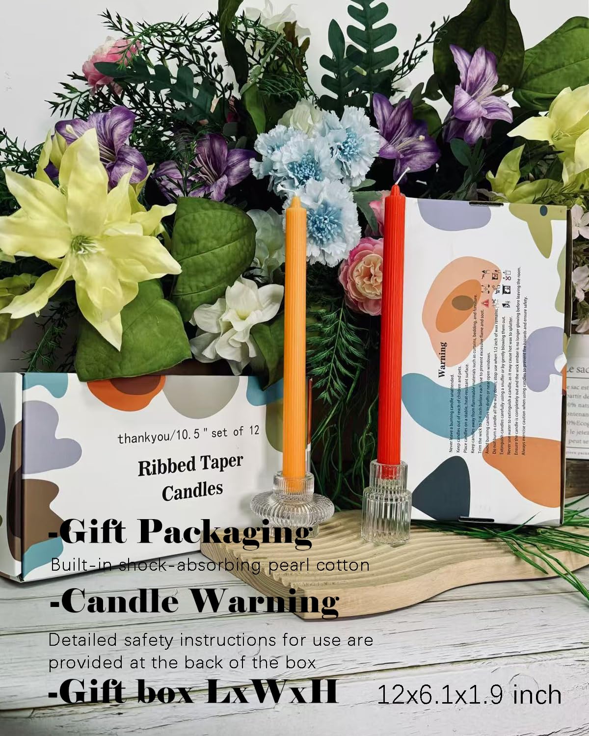 LPUSA Candlesticks Brown Taper Candles 10.5 inch Dripless Tapered Candles Ideal as Dinner Candles Smokeless and Unscented Long Burning,Set of 12
