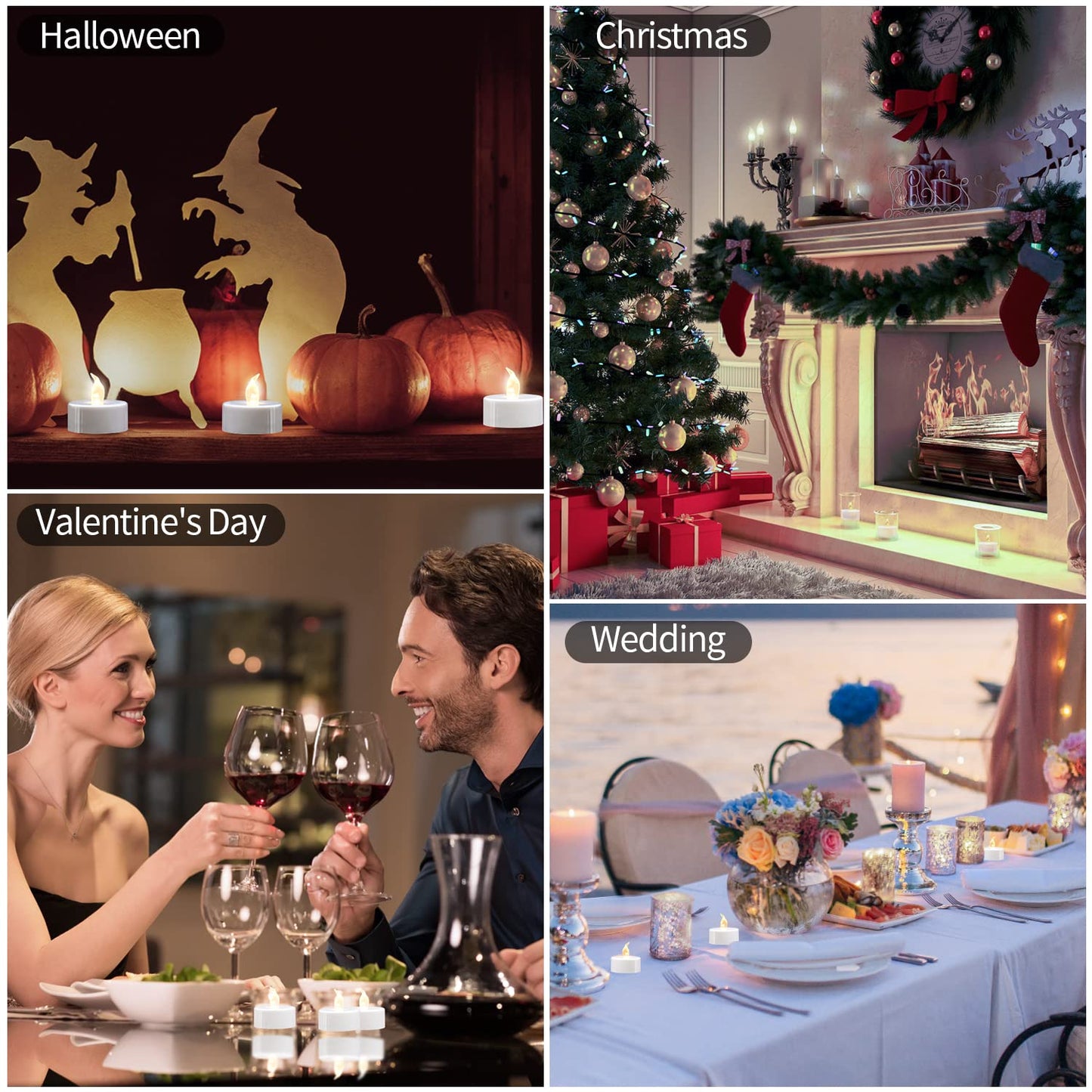 KOABY 400 Pack Warm White LED Tea Lights, Last 100H+, Flickering Flameless Battery Operated Tea Lights for Decor