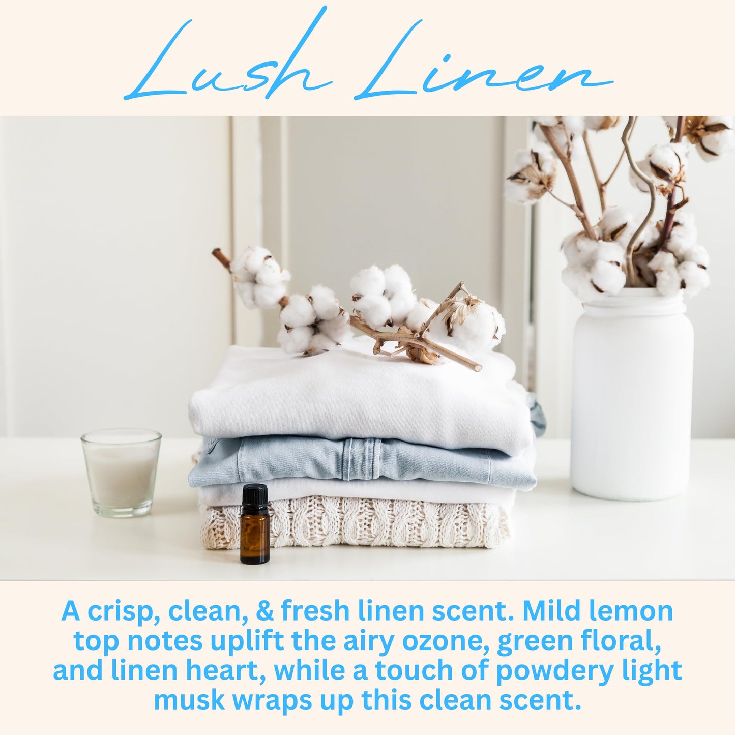 Wickless Linen Scented Candles for Candle Warmer Lamp, Many Scents to Choose, Flameless Non-Toxic Soy Wax, Birthday Gift Candle for Women or Men, Odor Eliminating, Handmade in The USA (Lush Linen)