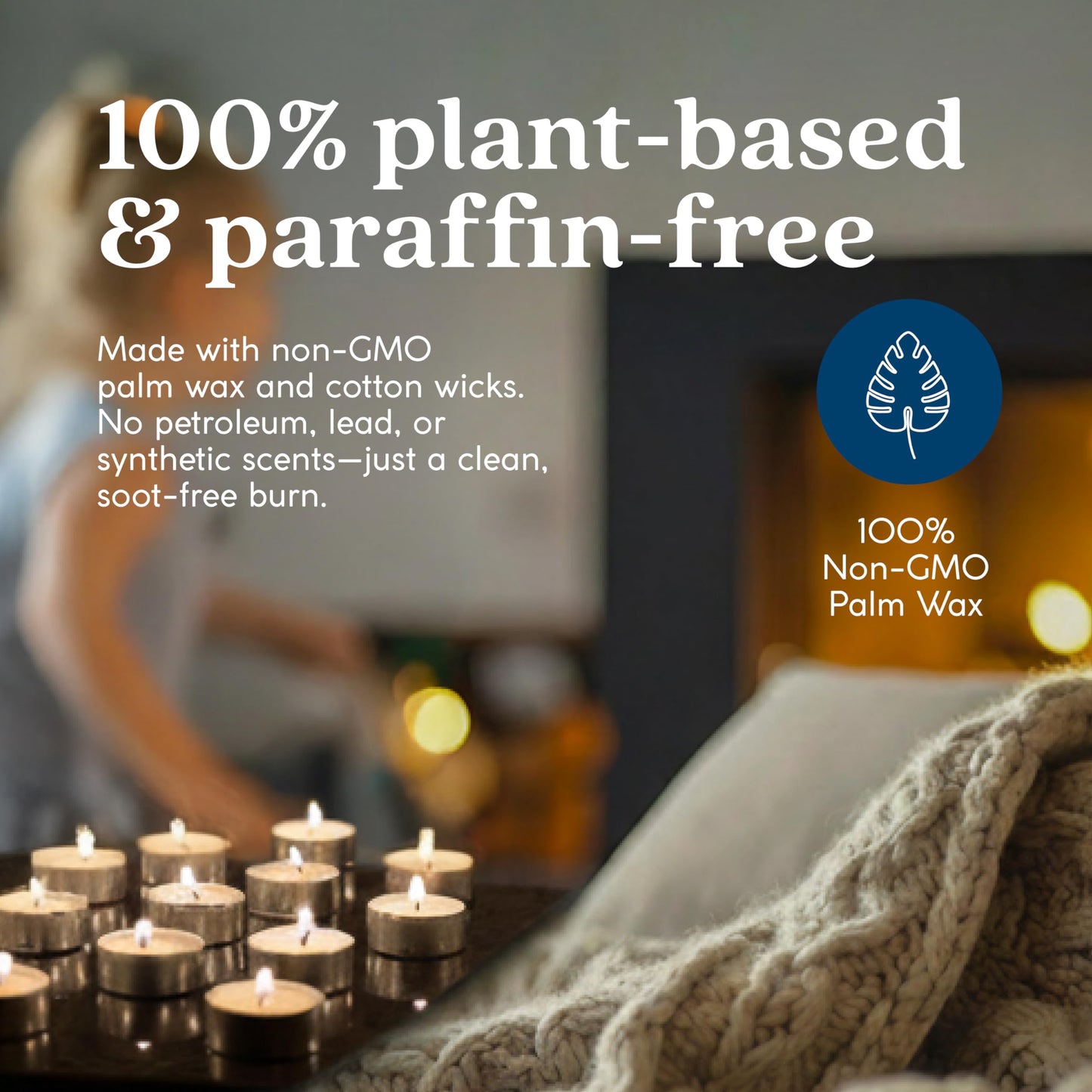 GoodLight Scented Vegan and Paraffin-Free Tea Light Candles (16 Count, Honeysuckle)
