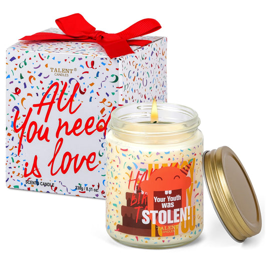 Happy Birthday Candle, Birthday Gifts for Women Girls Best Friend, Birthday Candles Gifts Ideas, Champagne Cassis & Honey Jasmine Scented Candles