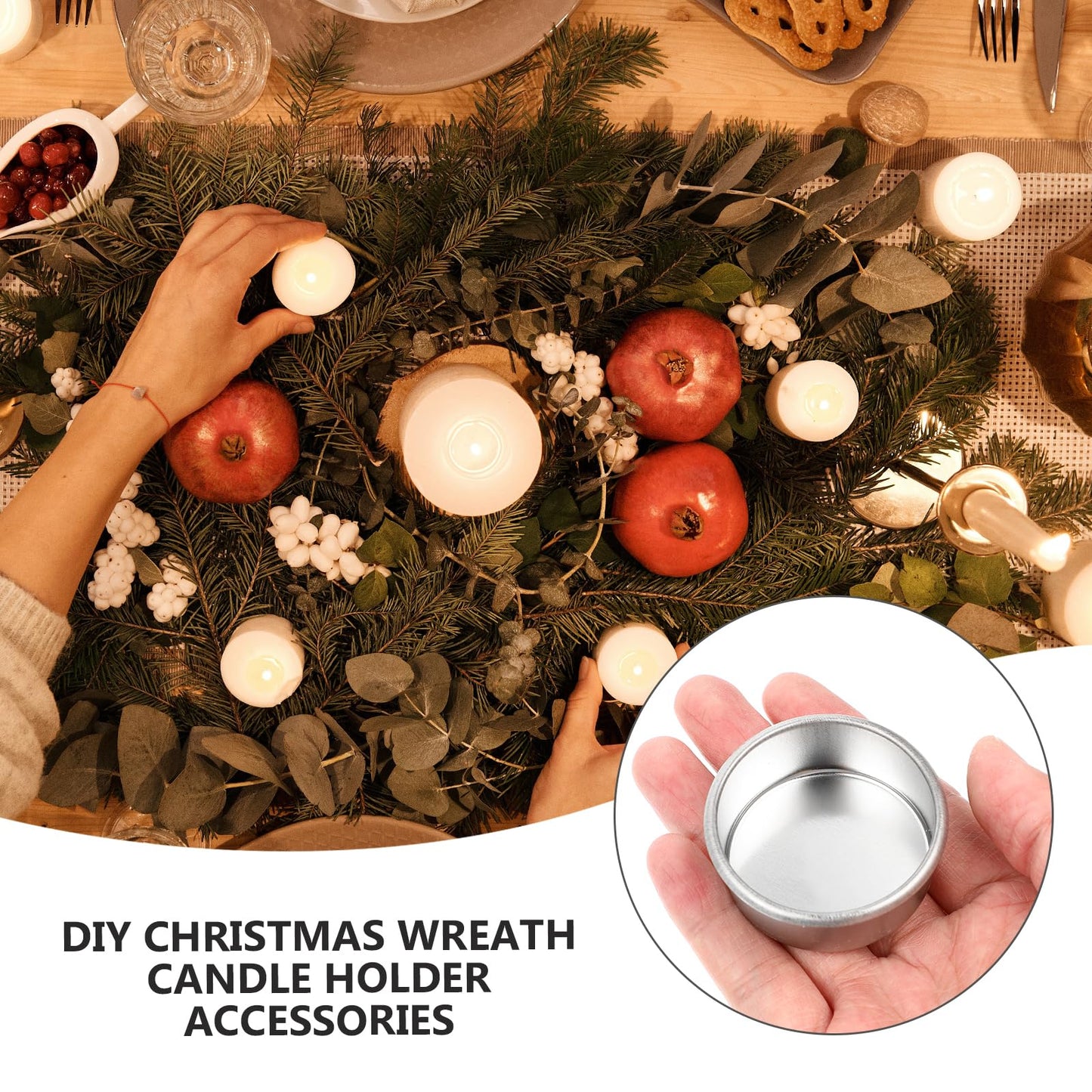 Garneck 20pcs Empty Candle Cups Metal Tea Light Tins Delicate Small Wax Candle Holder Aluminum DIY Scented Mold Box Containers for Christmas Wedding Table Decoration