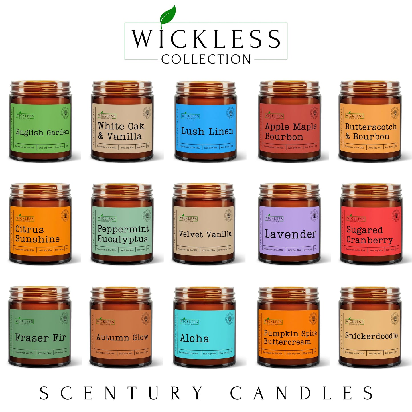 Wickless Apple Scented Candles for Candle Warmer Lamp, Many Scents to Choose, 100% Non-Toxic Soy Wax, Candle Melts for Warming Plate, Handmade in The USA (Apple Maple Bourbon)