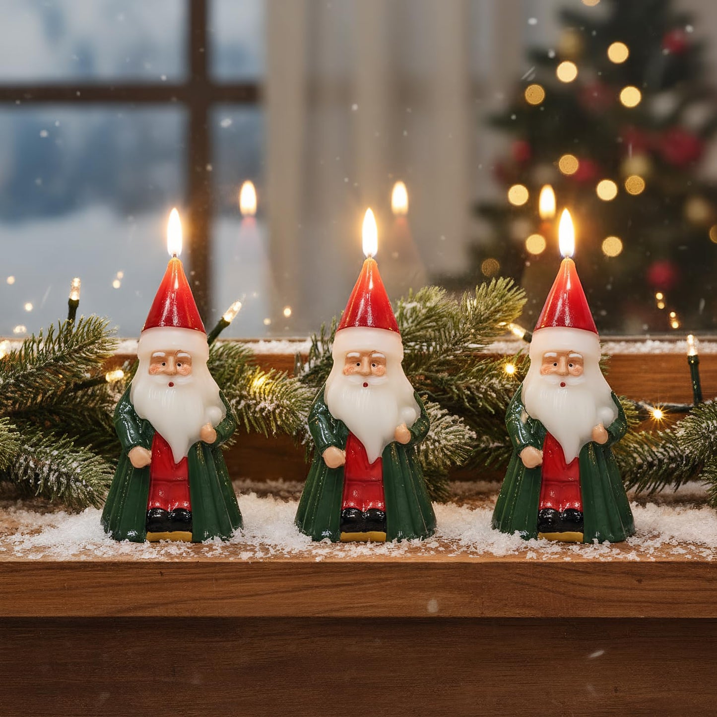 KunSwenn Christmas Flameless Candles with Pinecone Decals, 3 Pcs Glass LED Battery Operated Candles with Remote Timer and 3D Flickering Flame for Christmas Holiday Home Decor(Set of 3, D3” x 4”5”6”)