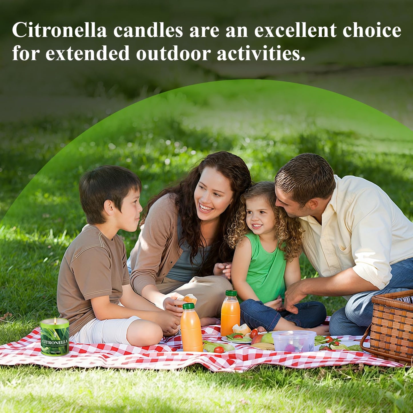 Citronella Candle Outdoor 4 Pack, 9oz Citronella Scented Candles for Outdoor Camping Patio, Natural Soy Wax with Essential Oils Non Toxic Candles, Summer Gifts for Outside Backyard Garden Picnic