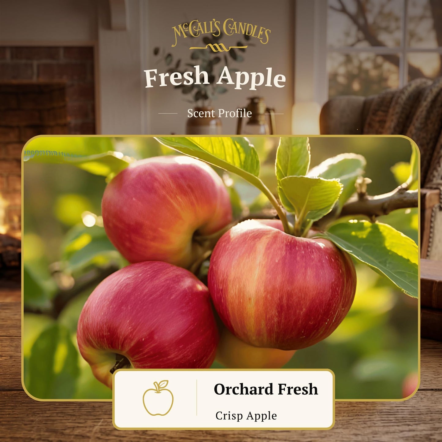 McCall’s Candles | Fresh Apple | 16 oz Two-Wick Scented Candle | USA-Poured | Vintage Mason Jar with Carrying Handle | Crisp Macintosh & Sparkling Apple Juice Fragrance