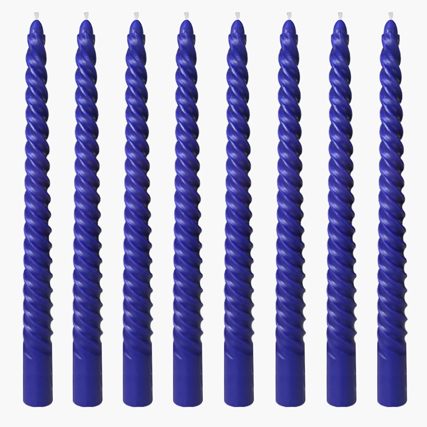 8 Pack 10 Inch Future Dusk Spiral Taper Candle Set, 7/8 Inch Unscented Driples Candlesticks for Home Decoration, 6-7 Hours Burn