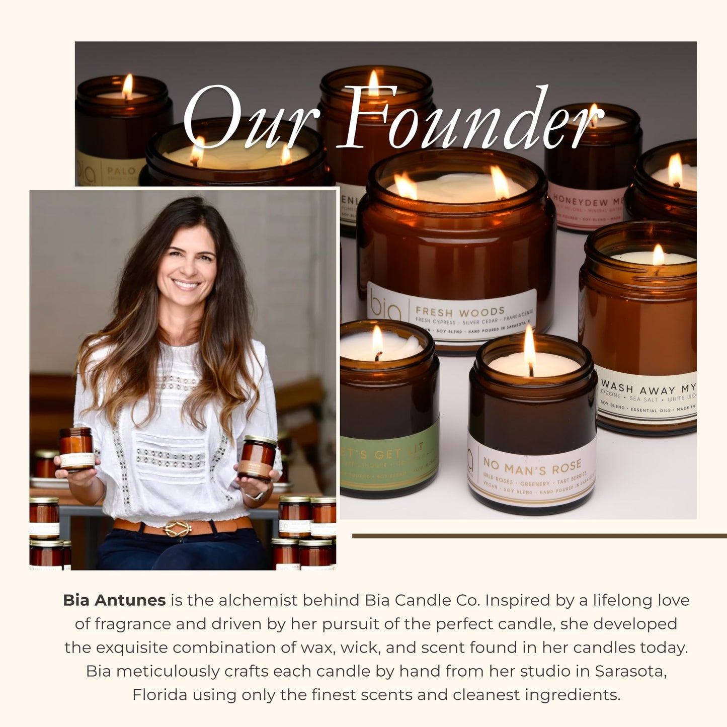 Bia Candle Co. Fresh Woods Green, Pine Balsam Spruce Cedar Soy Candle, High Fragrance Load, Lead-Free Wick, Reusable Glass Jar, Evergreen Candle, Woodland Scent, 7 oz