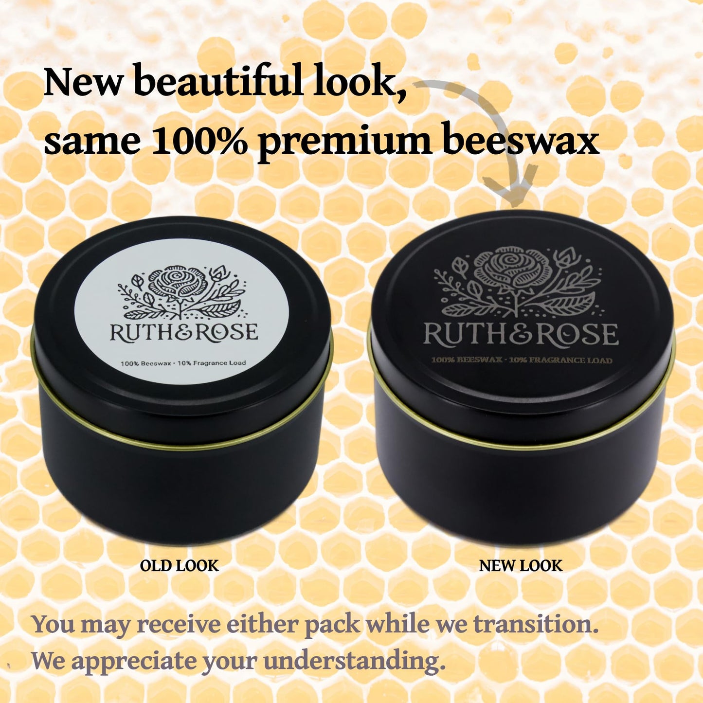 RUTH & ROSE Fraser Fir Scented Candle, 100% Beeswax Candle for Home, 8oz, +65 Hours Burn Time, Aromatherapy Non Toxic Candles, Gift for Women & Men, Made in USA, Perfect for Travel or Gifting