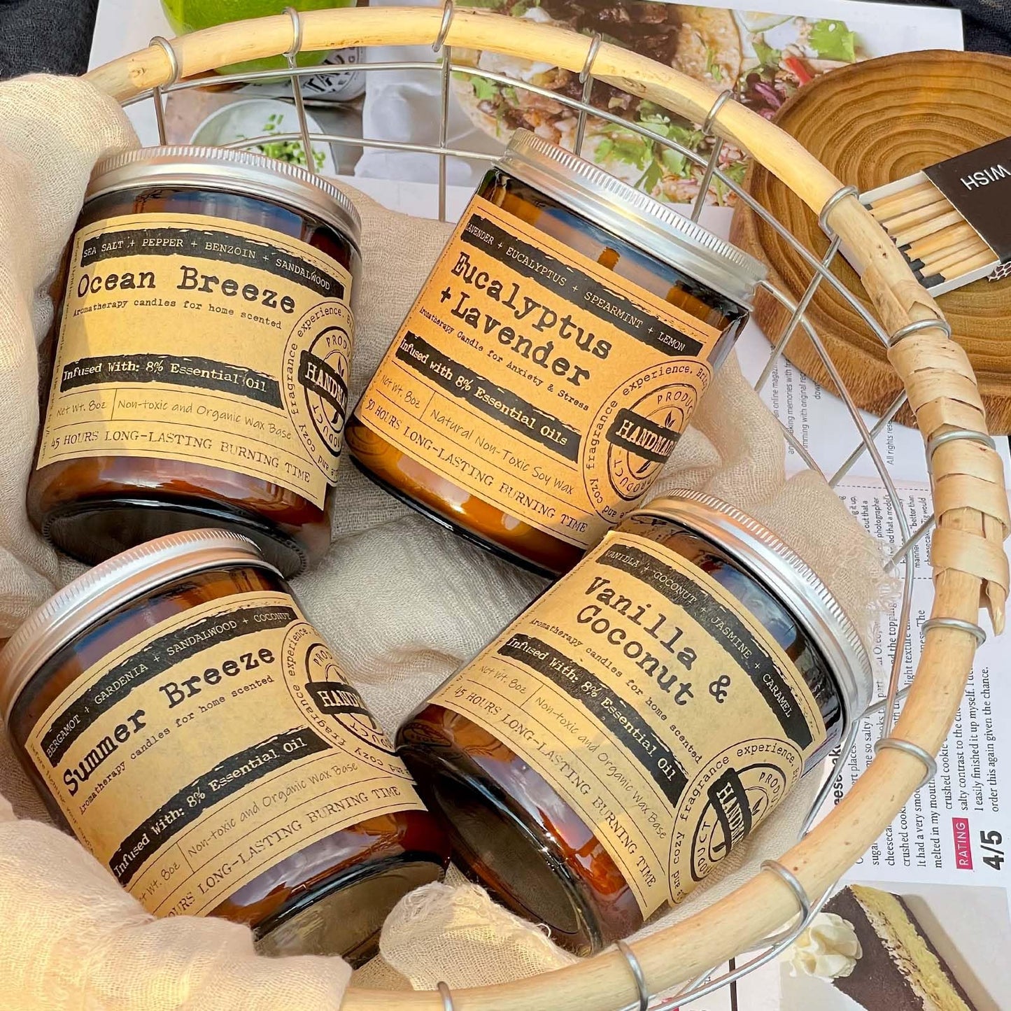 KOTKAS Coconut Vanilla Scented Candles - 8oz Natural Scented Soy Candles Non Toxic Long Lasting Aromatherapy Candles for Home Scented Vanilla Candle Gifts for Women Men Birthday Mothers Day Christmas