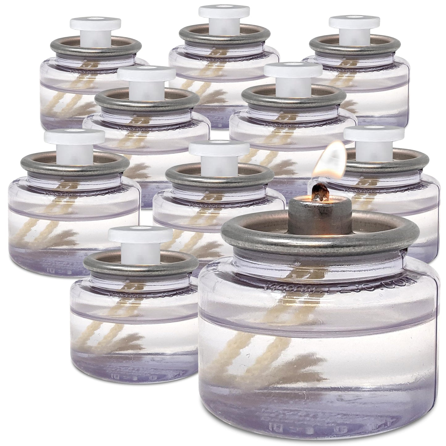 Hyoola Liquid Candles - 8 Hour Disposable Paraffin Tea Lights - 24 Pack for Restaurant Tables & Emergency Use