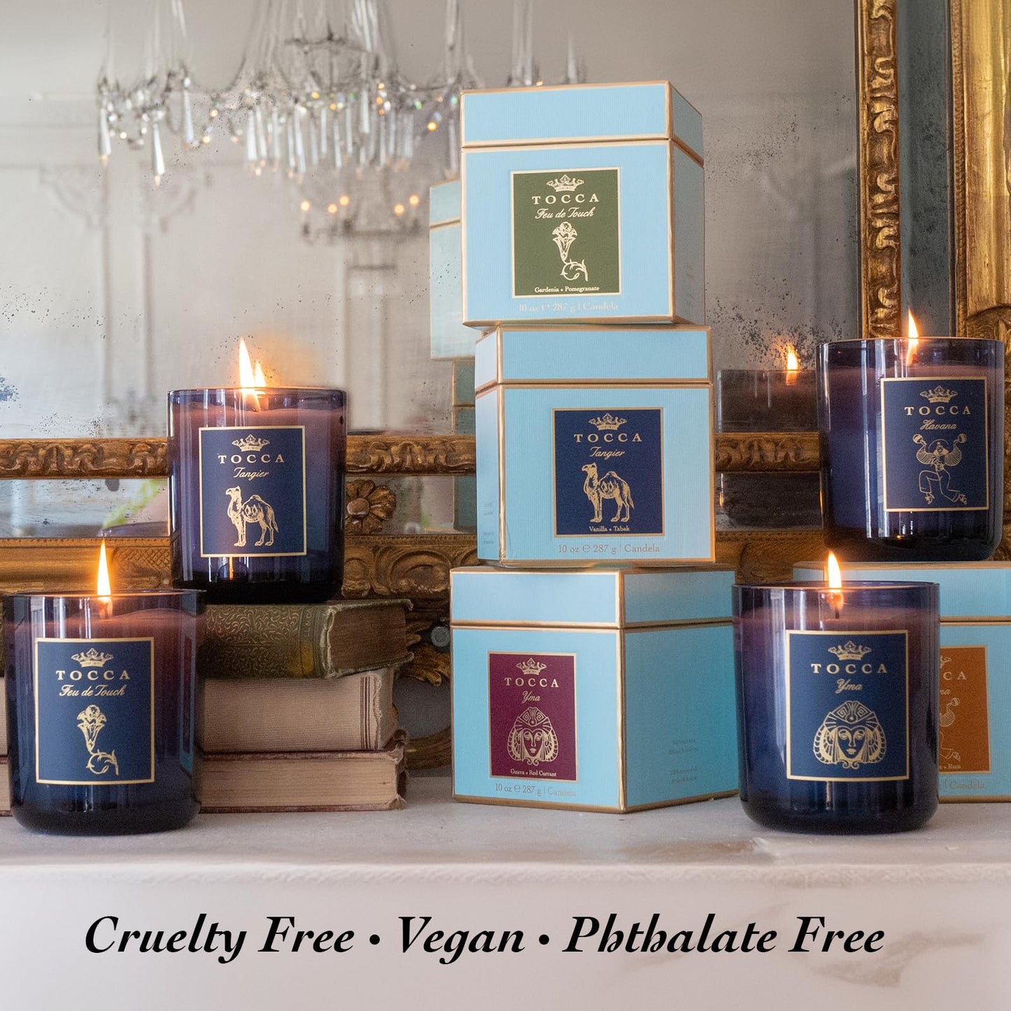 TOCCA Marrakesh 10oz Candle - Patchouli & Amber Scented, Hand Poured Soy-Wax Blend with 100% Cotton Wick, 60 Hour Burn Time