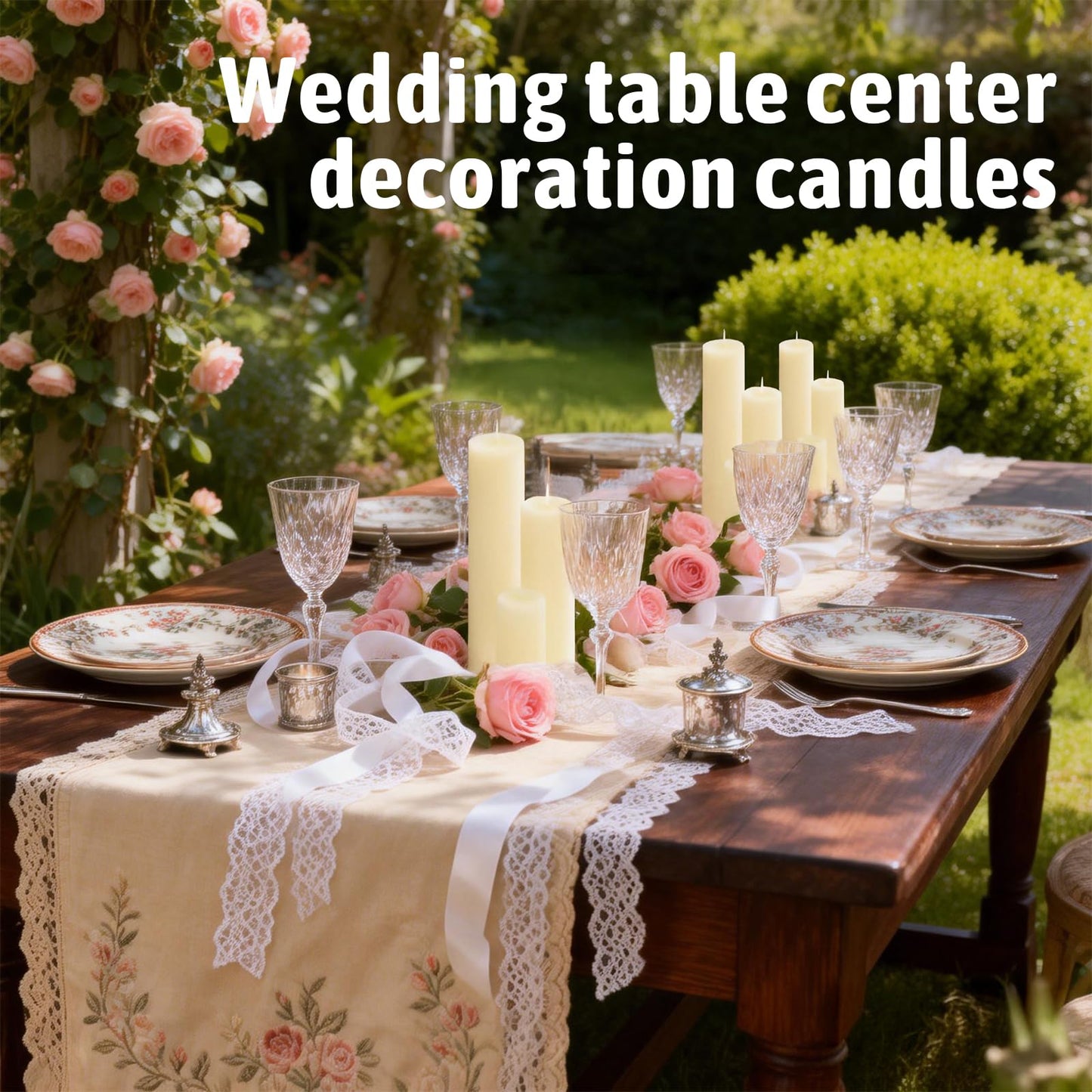 Veiuwa 18 Pack Ivory Pillar Candles Bulk Set, 2x3 2x6 2x8 Inch - 6 Each Size, Dripless Smokeless Clean Burning for Wedding Centerpieces, Home Decor, Church, Romantic Ambiance！