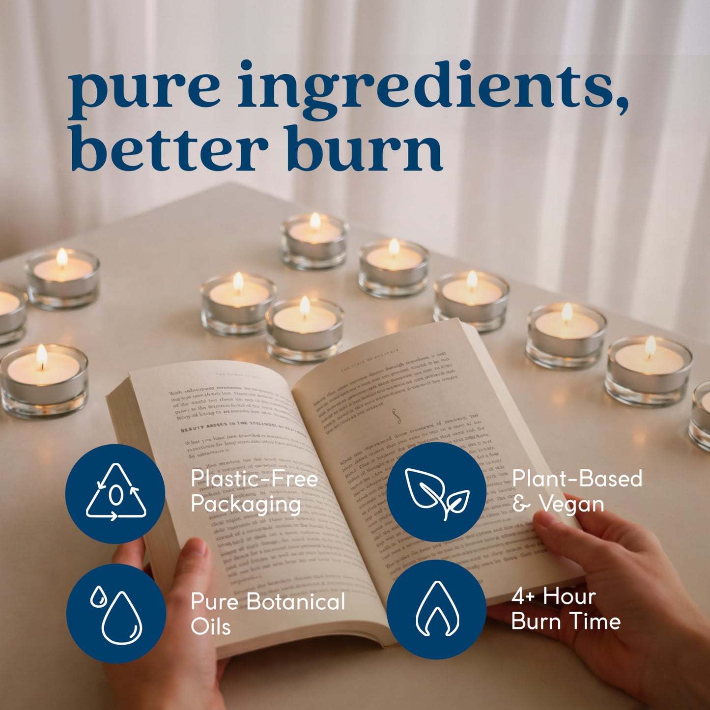 GoodLight Scented Vegan and Paraffin-Free Tea Light Candles (16 Count, Wild Honey)