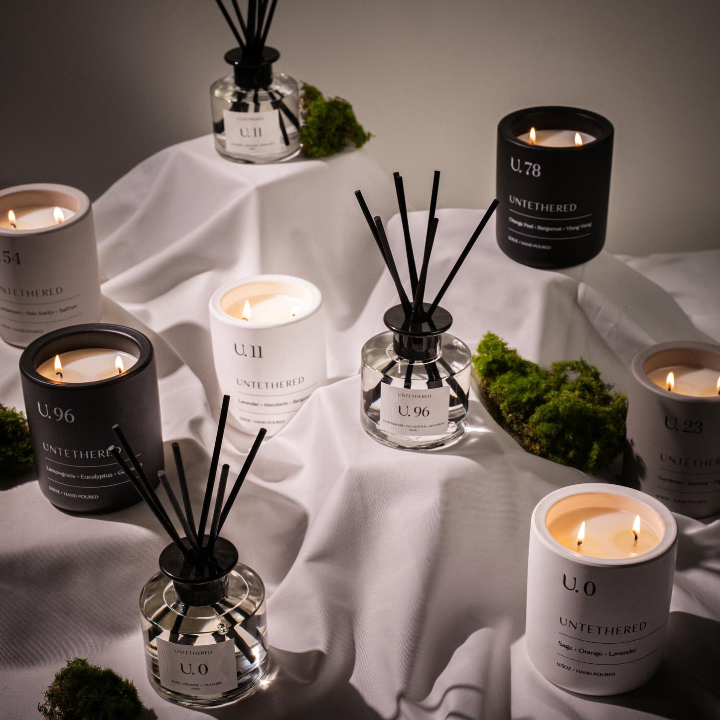 U.96 Luxury Scented Candle – Lemongrass, Eucalyptus & Amber | Hand-Poured in USA w/ 100% Natural Coconut & Apricot Wax | Double Wick, Long-Lasting Aromatherapy Candle for Home, Gift, & Rest (12.5 oz)