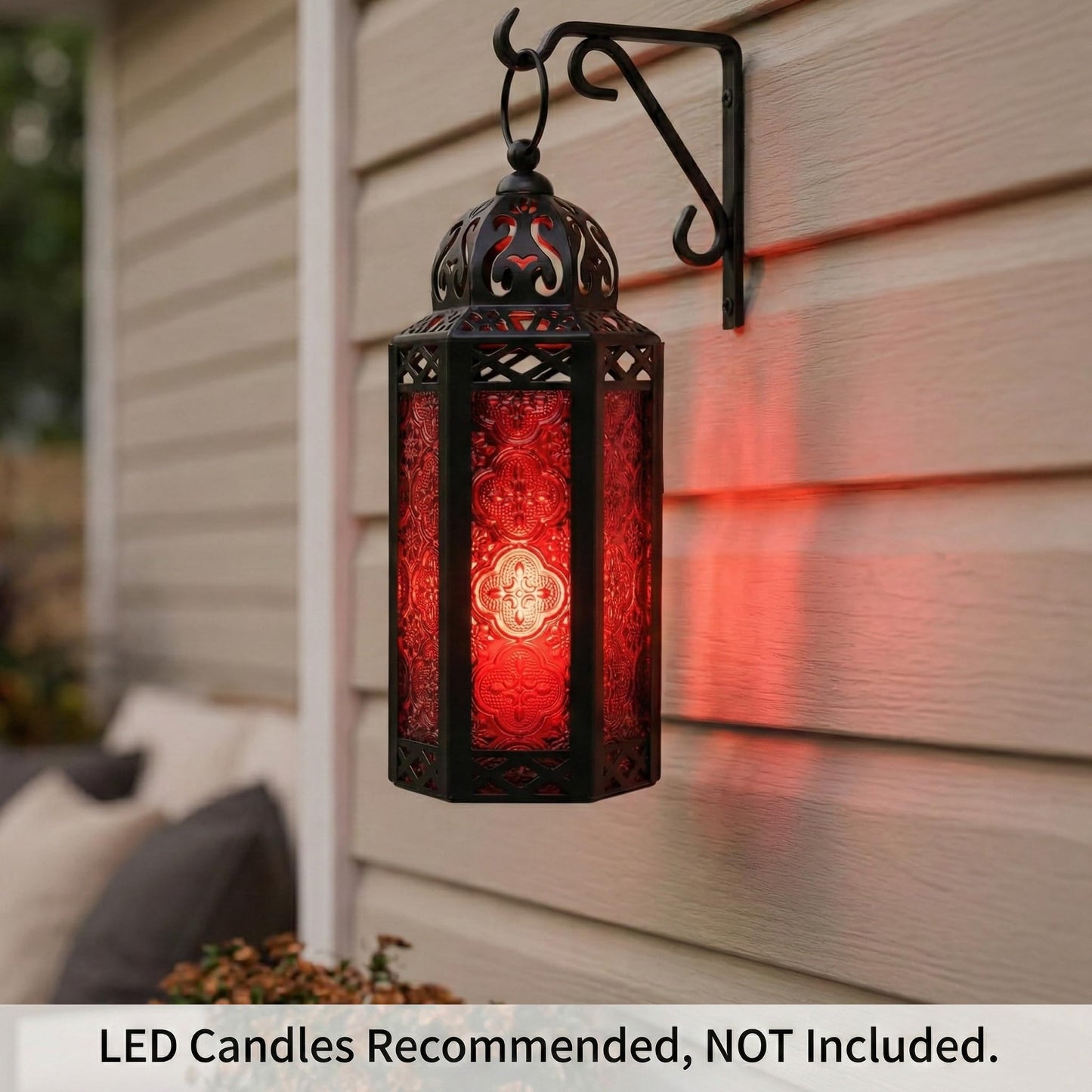 Vela Lanterns Candle Holder, Gothic Dark Academia Decor, Red Moroccan Lantern, Turkish Lamp, Whimsigoth Medieval Goth Accents, Hanging Centerpiece, Vampire Home Bathroom Decoration, Medium, 3-Pack