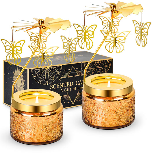 LYOBATH 2 Pack Butterfly Scented Candle Gift for Women, Perfect for Moms, Best Friends, Daughters, Sisters, Colleague, neighbours, Ideal for Birthdays, Anniversaries, Christmas, Thanksgiving, and More