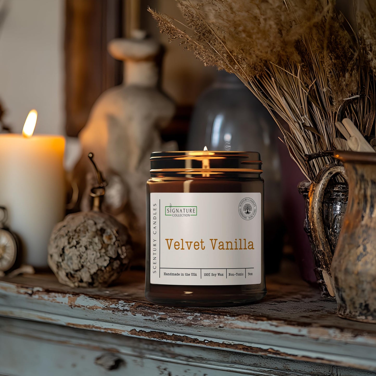 Velvet Vanilla Scented Candle, Many Scents to Choose from, All Natural Non-Toxic Soy Wax, Handmade in the USA (Velvet Vanilla)