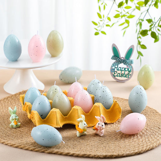 Conelist 16 Pieces Easter Eggs Shape Candles Easter Egg Votive Candles 1.65 x 2.48 in Colorful Unscented Smokeless Dripless Clean Burning Gifts for Party Decorations Table Decor Spring Celebrations