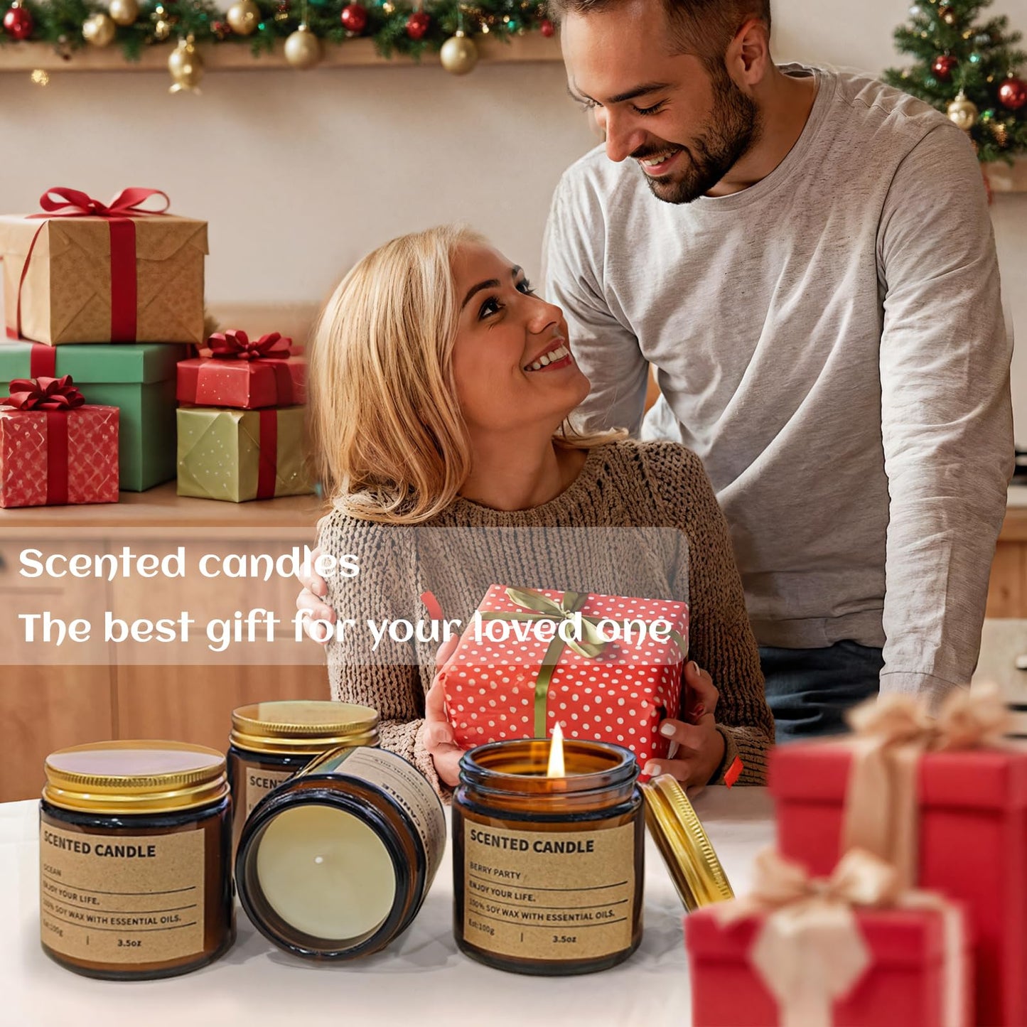 8 Pack Scented Candles Gift Set,Candle Gift for Women, Candle for Home Scented，Perfect Candles Gifts Set for Women, Mum Gifts, Birthdays, Weddings, Christmas, Yoga, Bath