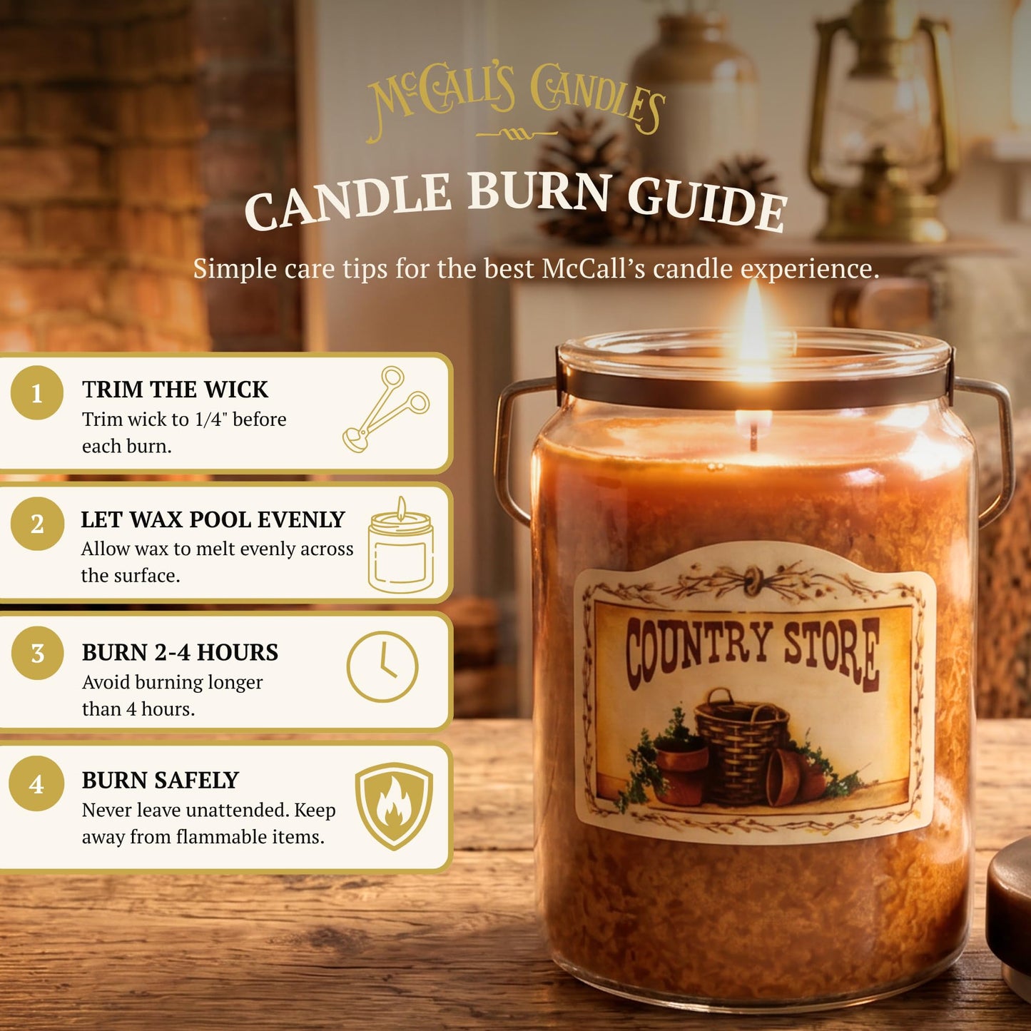 McCall’s Candles | Banana Nut Bread | 26 oz Scented Candle | USA-Poured | Vintage Rustic Jar with Carrying Handle | Fresh Baked Banana Bread & Toasted Nut Fragrance