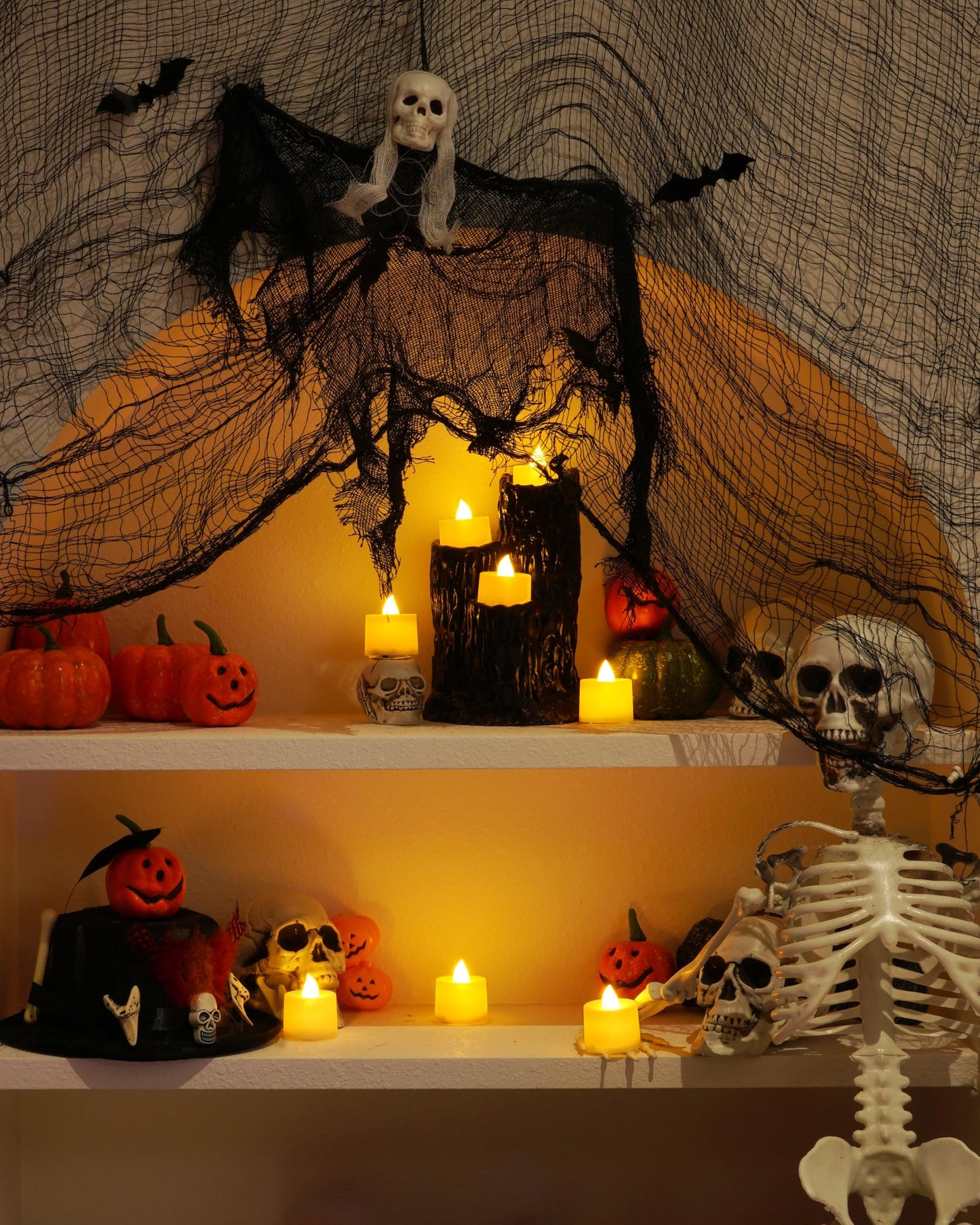 Amagic 150 Pack LED Tea lights, Flameless Votive Candles, Lasting Electric Fake Small Candles, Battery Operated Tealights Candles for Halloween, Christmas, Home Decor, Wedding, Party, Festival (Ivory)