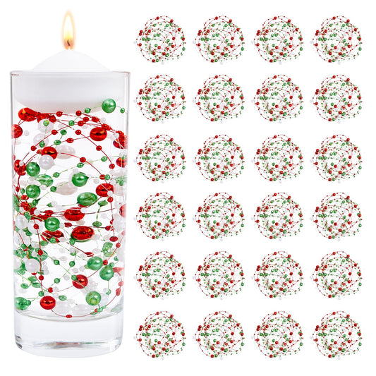 YATOJUZI 30 PCS Artificial Pearl String Vase Filler Floating Pearls for Vases Centerpieces Faux Pearl Beads String Decorations Holiday Christmas Party Decor