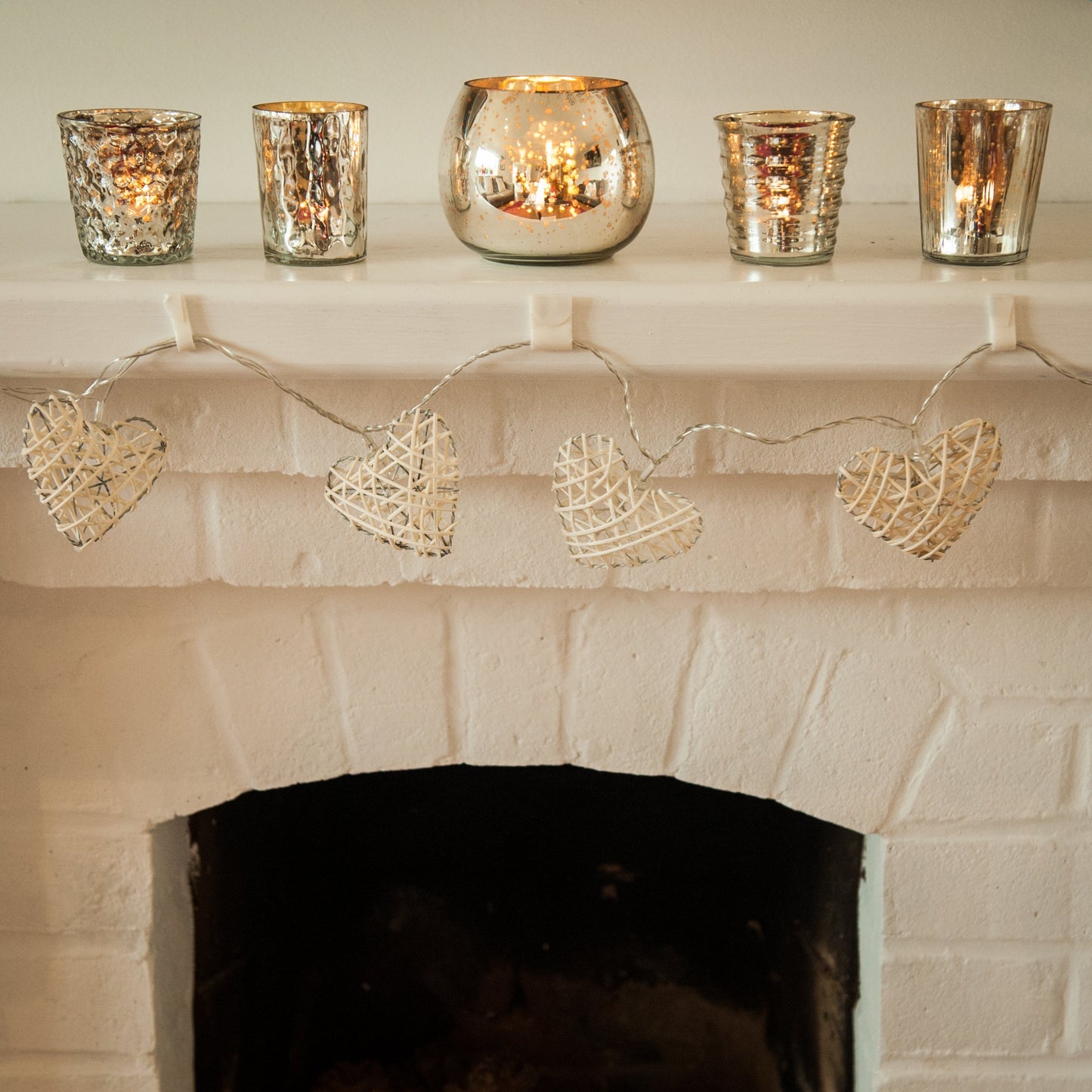 Insideretail Mercury Glass Tea Light Holders, Vertical-with Distressed Orange Foil, 7cm, Set of 48, 48 Count
