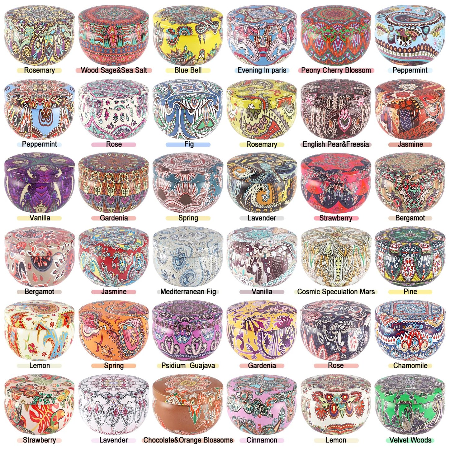 YOROXRG Scented Candles 36 Pack Soy Wax Travel Tin Jar Candles for Home 2.5 OZ Scented Candles for Mom for Christmas, Birthday, Thanksgiving, Mother's Day